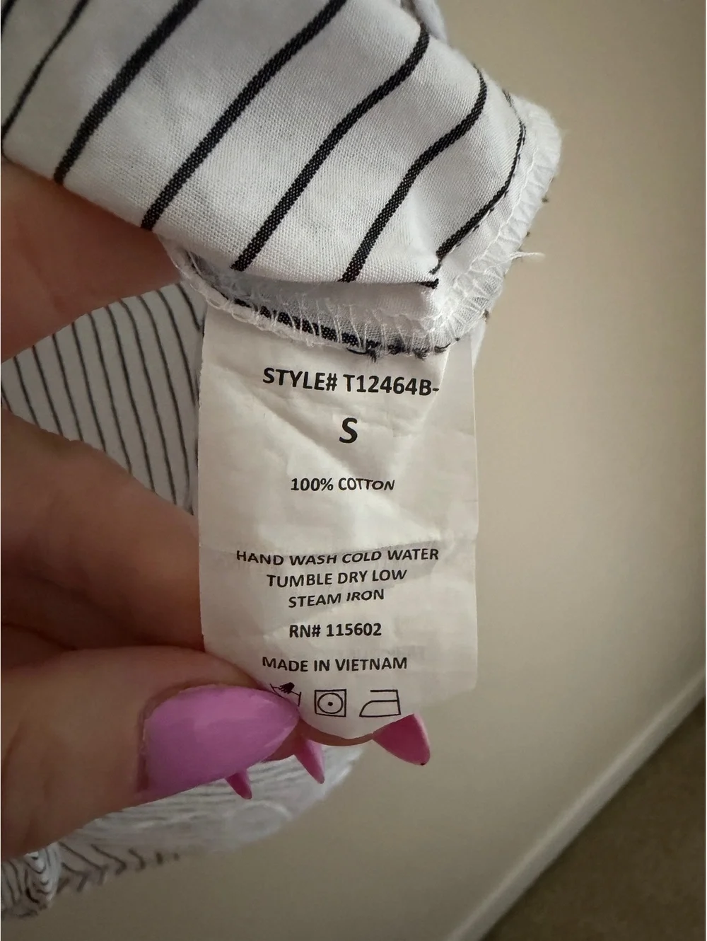 100% cotton, Lush Small black/white top